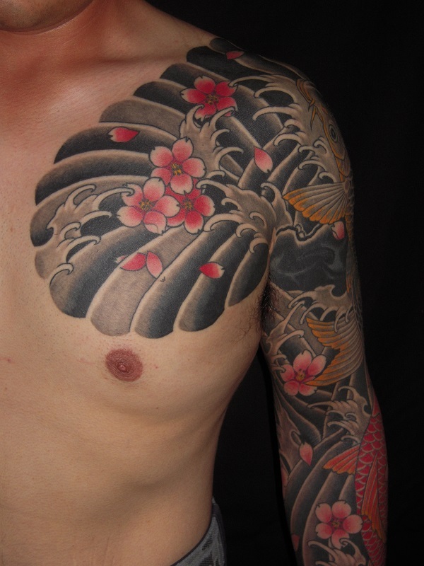 桜と夫婦鯉　一部カバー