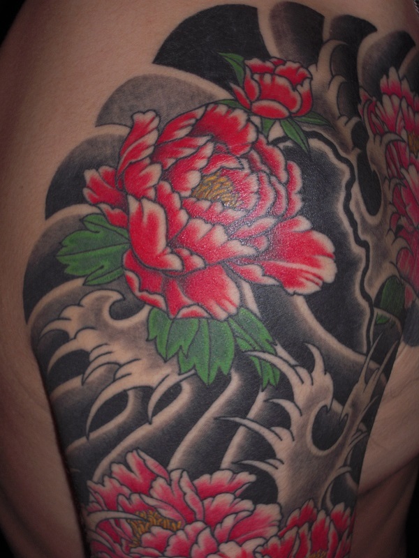 五分　牡丹散らし